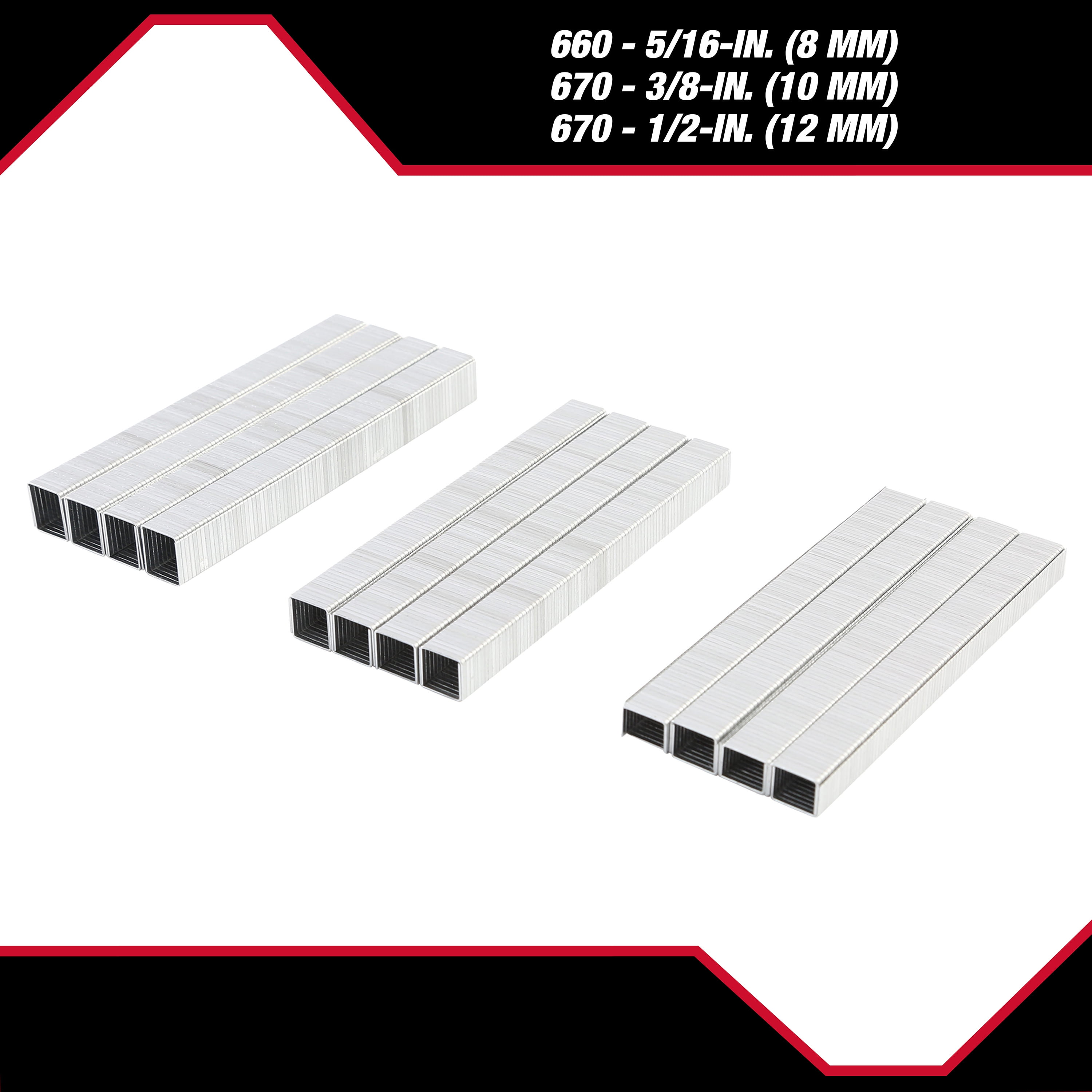 Hyper Tough 2000-Piece Heavy Duty Staple Assortment, Recommended for DIY & Crafting, Multiples Sizes Include 5/16", 3/8", & 1/2"