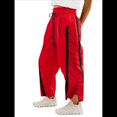 thumbnail image 3 of Pantalones Deportivos Holgados de Pierna para Mujer, Informales, con Cordón Ajustable y Cintura Elástica, en Colores Contrastantes, Estilo Y2K. Rojo M, 3 of 7