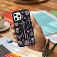 thumbnail image 5 of Cross Skull for iPhone 13 Pro Case, Cute Aesthetic Pink Fashion Skull Shock-Absorbent Protective,Black, 5 of 6