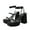 Black, variant on Womens High Heel Thick-Soled Strappy High-Heeled Sandals Women's Sandals Black 40