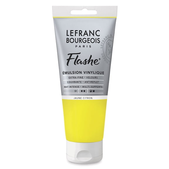 Lefranc & Bourgeois Flashe Vinyl Paint - Lemon Yellow, 80 ml tube