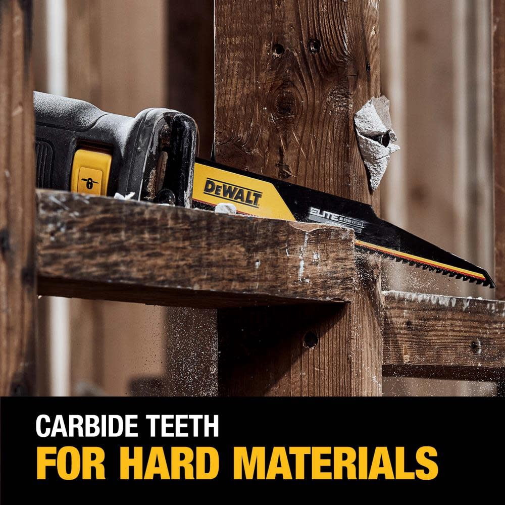 Dewalt Elite Series 1-Pack Carbide Tipped 9-In 6-Tpi Demolition Reciprocating Saw Blade