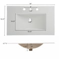 thumbnail image 5 of Euroco 30" Bathroom Vanity with Ceramic Sink, Equipped with Vertical Pulls and Full-Extension Drawers, Freestanding Bathroom Vanity with Soft Close Drawer Slides, Fluted Design, White, 5 of 8