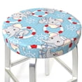thumbnail image 3 of Zufioo Baby Elephant Print Round Bar Chair Cushion Cover, Elastic Round Stool Protector, Dustproof and Non-slip Bar Kitchen Restaurant Chair Mat-12 inch, 3 of 7