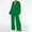Green, variant on successthop Lounge Sets for Women Solid Color Button Down Ribbed Knit Lapel Neck Long Sleeve Shirts and Wide Leg Long Pants Comfy Trendy Pajamas Lounge Set Loungewear Summer Outfits