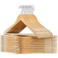 thumbnail image 1 of Songmics Perchas De Madera De Terciopelo Juego De 20 Perchas De Madera Con Superficie De Terciopelo Perchas Antideslizantes Con Ranuras Para Los Hombros Barra Para Pantalones Gancho Giratorio 360 Para, 1 of 1