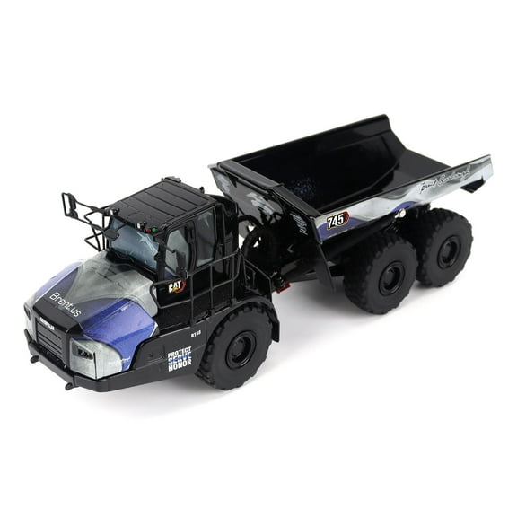 CAT Caterpillar 745 Articulated Dump Truck Black with Graphics "High Line" Series 1/50 Diecast Model by Diecast Masters