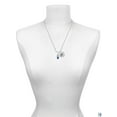 thumbnail image 3 of Delight Jewelry Silvertone 3-D Blue Running Shoe Silvertone Script Initial Disc - T - Charm Necklace, 20"+3", 3 of 4
