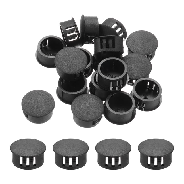 Tapones de agujero redondos negros de nylon de 32 piezas de 17 mm (2/3') tipo de tapón de agujero empotrado para tubo de agujero de bloqueo