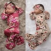 NEW Newborn Baby Girl Floral Sleeping Bag Sleep Sack Wrap Swaddle+Headband 0-6M