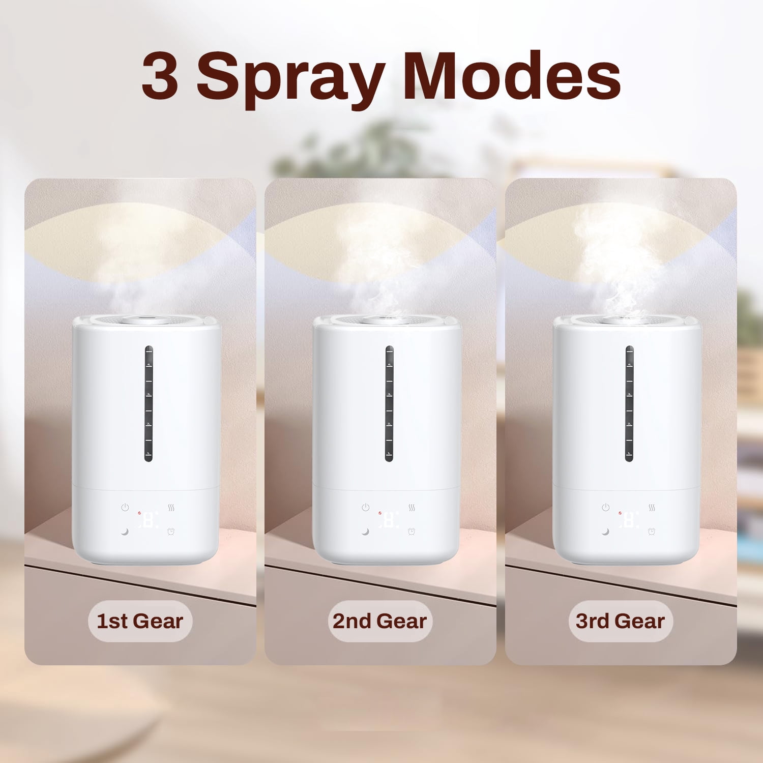 Behome Top Fill Humidifiers for Bedroom, 4.5L Water Tank, 3 Modes, Timer & Oil Diffuser, Quiet Cool Mist Air Humidifier for Home, Plants, Indoor