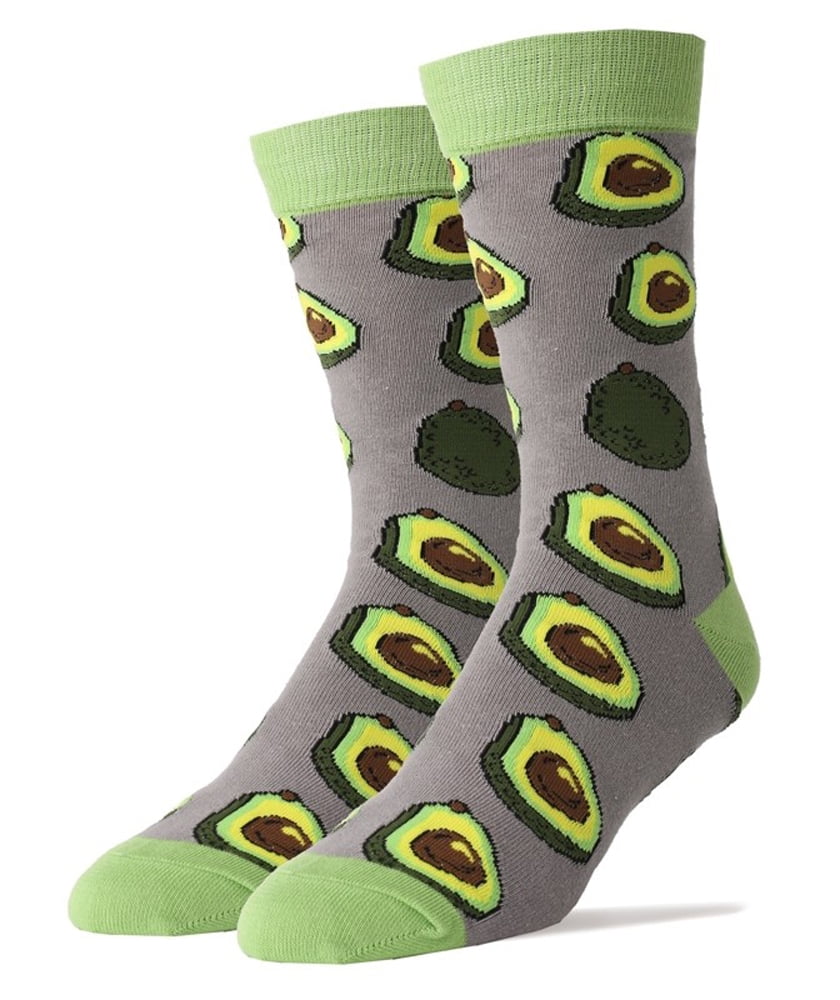 Oooh Yeah Men's Funny Novelty Crew Socks, Crazy Cool Fashion, Avocado ...