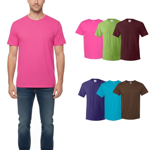 Hanes Essential-T Assorted T-Shirt for Men, Short Sleeve Crew Neck Tee | 100 Cotton, Pack 6, Size-S