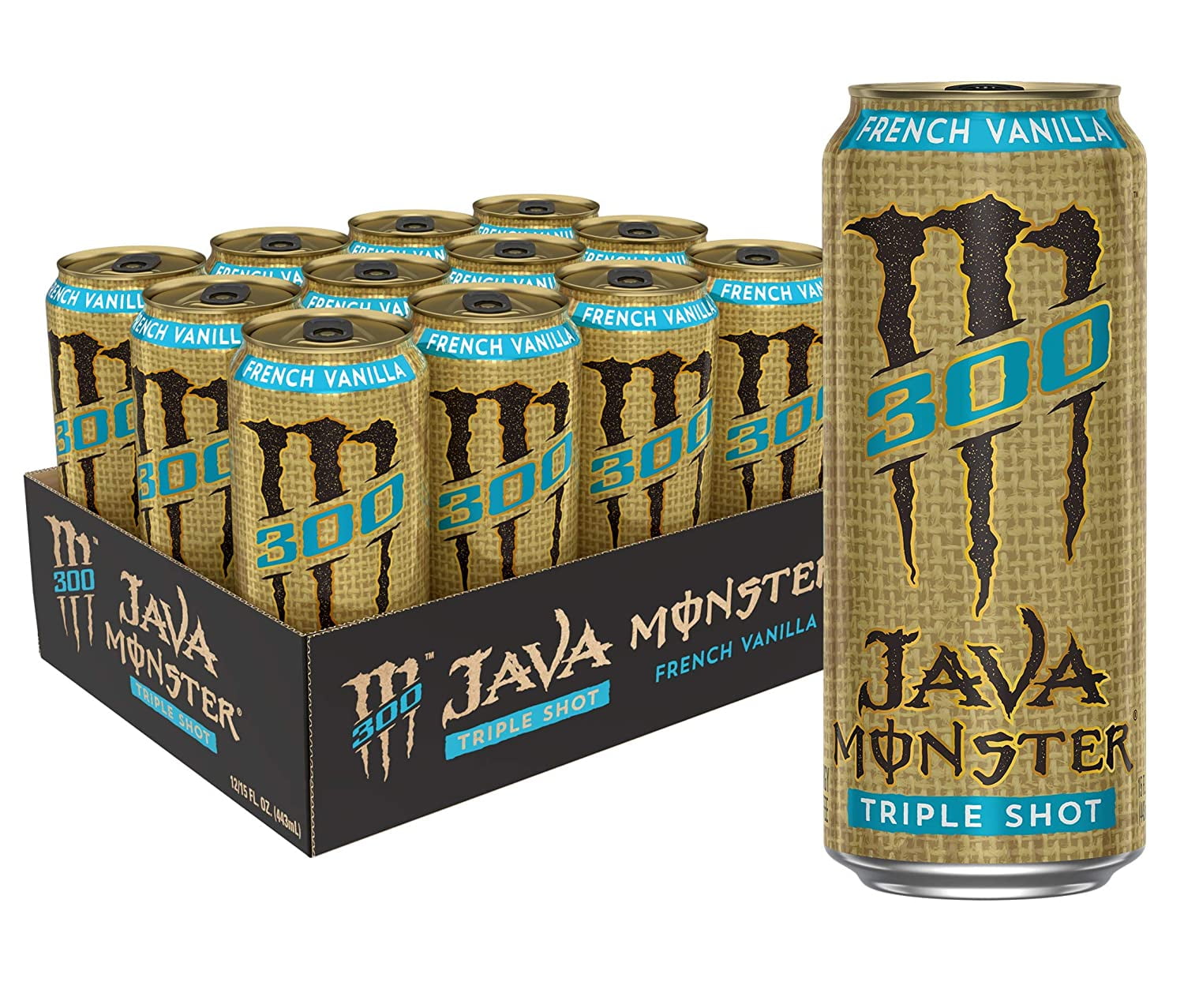 Monster Java 300 French Vanilla, Triple Shot, Robust Coffee + Cream, 15