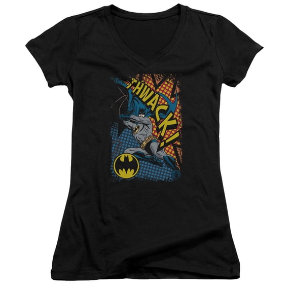 Batman Thwack Junior Women's T-Shirt V-Neck Black