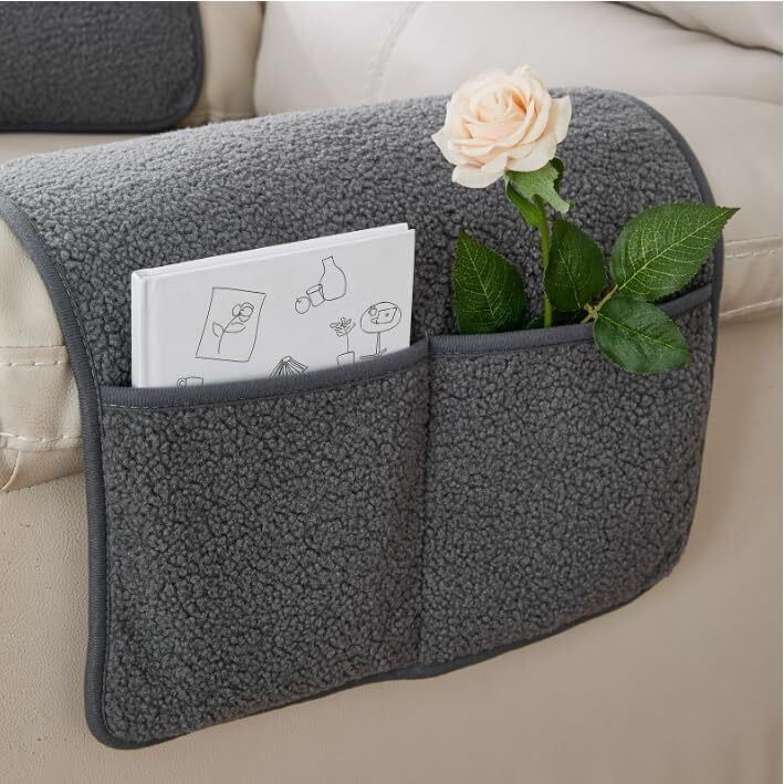 3 Pcs/Set Recliner Covers Armrest Covers for Recliner Chair with Storage Pockets Headrest Cover for Sofa Recliner Protector