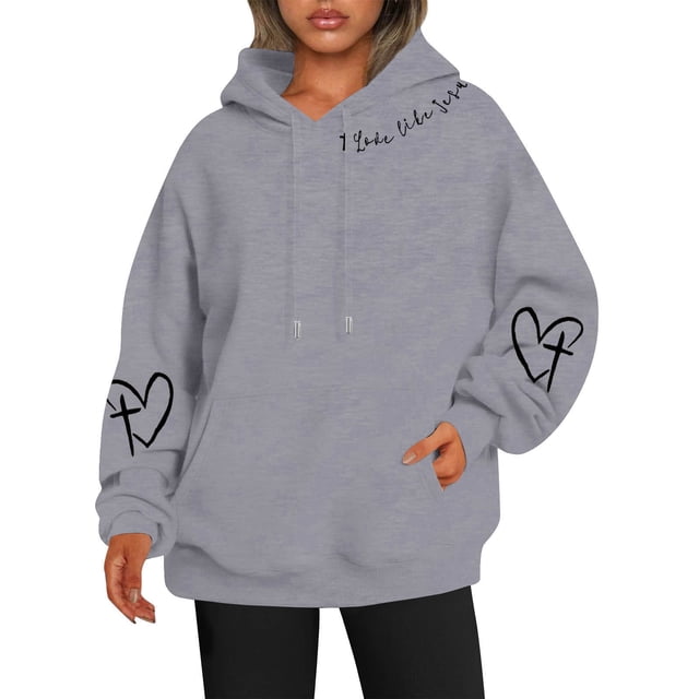 Sweat à Capuche Réversible Imprimé pour Femmes avec Poches Manches Longues Décontracté 100 pour Cent Polyester Vêtements d'Automne pour Adolescentes Petit Sweat à Capuche pour Femmes avec Fermeture Éclair