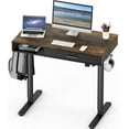 thumbnail image 4 of SHW Claire 40 Inch Height Adjustable Electric Standing Desk with Storage Space and Drawer, Rustic Brown, 4 of 13