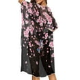 thumbnail image 2 of DISNIMO Hummingbird Peach Blossom Print Womens Beach Cover Ups Kimono Summer Beach Cover Up Loose Casual Cardigan for Swimwear Lightweight Long Bikini Coverups, 2 of 6