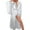 White, variant on WREESH Womens Silk Pajamas Silk Satin Nightgown New Lace Luxury Long Sleeves Cool Home Nightgown Bathrobe White