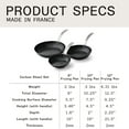 thumbnail image 5 of Made In Cookware - 3-Piece (Includes 8",10",12") Blue Carbon Steel Frying Pan Set - (Like Cast Iron, but Better) - Professional Cookware - Crafted In France - Induction Compatible, 5 of 7