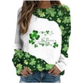 thumbnail image 1 of QIPOPIQ Chemises à Manches Longues pour Femmes Col Rond T-Shirts de la Saint-Patrick Chandail en Molleton T-Shirt Imprimé Shamrock Chemise Verte Chanceuse Hauts Tunique Col Rond pour Dames St Patricks Day Shirts Chemises de Vacances Offres, 1 of 5