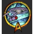 thumbnail image 2 of Women's Star Trek USS Enterprise Stained Glass To Boldly Go  Graphic Tee Black Large, 2 of 4