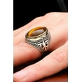 thumbnail image 2 of Tiger Eye Ring, Solid 925 Sterling Silver Ring, Men's Signet Ring, Tiger Eye Men Ring, Handmade Ring, Gemstone Ring, Statement Men Ring, 2 of 2