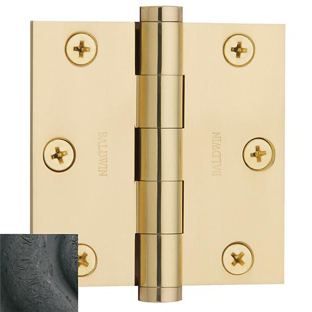 Baldwin 1030402I Square Corner Hinge, Distressed Oil-Rubbed Bronze