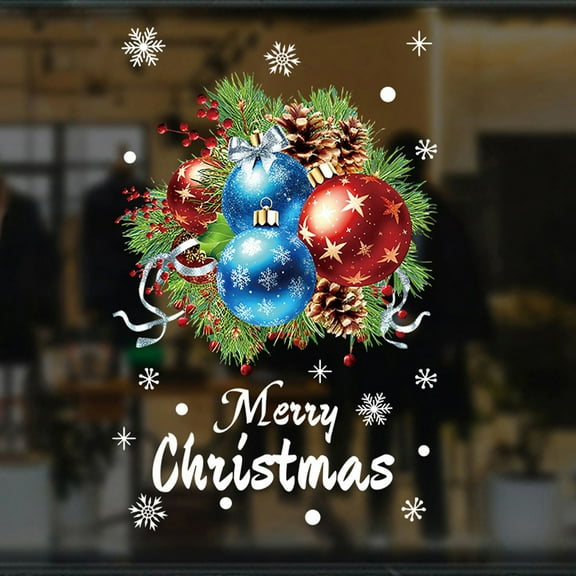 Neoyler Christmas Window Stickers Christmas Decorations Peel Stick Static Cling Holiday Decals Reusable Removable Easy to Apply for Windows Mirrors Glass Doors Indoor Outdoor Multicolor 23.6x15.7in