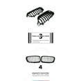 thumbnail image 3 of Front Kidney Black & Chrome Grille Grills for BMW F30 328i 335i 2012-2019, 3 of 4