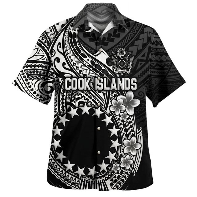 New Design Cook Islands Shirt For Men Hawaiian Polynesian 3d Printed Short Sleeves Tops Casual Summer Beach Lapel Button Blouse