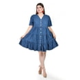 thumbnail image 1 of Vestido de mezclilla con botones Roman Fashion /Tallas Extras, 3831 (Mezclilla dark) azul 36, 1 of 6