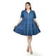 thumbnail image 1 of Vestido de mezclilla con botones Roman Fashion /Tallas Extras, 3831 (Mezclilla dark) azul 36, 1 of 6
