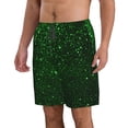 thumbnail image 2 of Kdxio Green Sparkling Pattern Mens Casual Shorts - Drawstring Summer Beach Sports Shorts for Men, 2 of 5