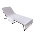 thumbnail image 2 of Muka Cotton Beach Pool Lounge Chair Cover Terry Bath Towel with Side Pockets, 29" x 85"-White, 2 of 8