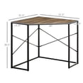 thumbnail image 3 of HOMCOM Corner Desk, Triangle Computer Desk with Steel Frame for Small Space, Corner Writing Desk for Workstation, Black, 3 of 10