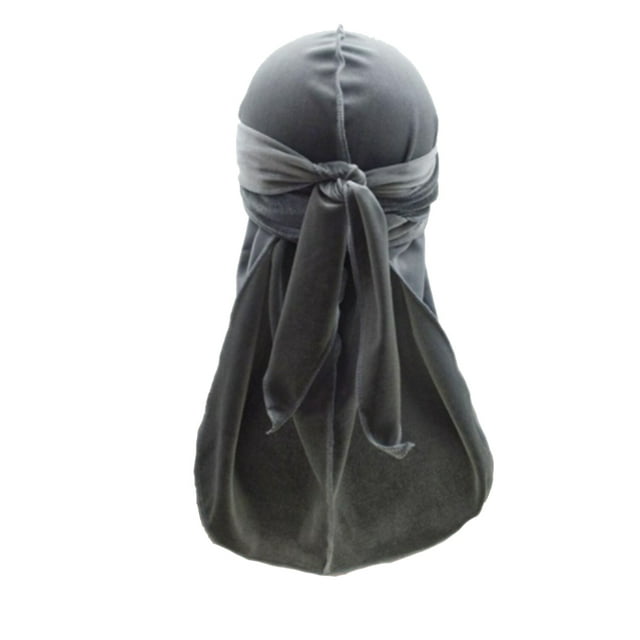 Wweixi Velour Headwraps Assorted Colors Long Tail Pirate Hat Windproof Single Layer Attractive Elasticity Comfortable Hair Bonnet Red Grey