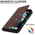 thumbnail image 4 of Allytech iPhone 11 Pro Max PU Leather Wallet Case with RFID Blocking Card Slots Kickstand Magnetic Closure, Shockproof Protective TPU Flip Cover For iPhone 11 Pro Max,Coffee, 4 of 7
