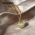 thumbnail image 5 of 2 PCS Letter Pendants Gold Filled Initial Necklace 18" Figaro Box Chain Unisex, 5 of 5
