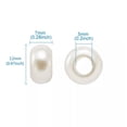 thumbnail image 2 of U8MO 50pcs White ABS Plastic Pearl Rondelle European Large Hole Beads Spacer 12x7mm, 2 of 9