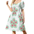 thumbnail image 4 of Vestido floral verde eterno de manga corta Vestidos de novia Cóctel de vestidos, 4 of 8