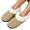 Khaki, variant on Women Fuzzy Fleece Collar Closed Back House Slippers, Suede Upper Embroidery Warm Winter Mules, Non Slip Soft Sole Indoor Bedroom Shoes Red 36