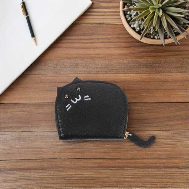 CTIRCHIU Versatile Black Cat Purse with Multi Card Slots and Travel Change Storage Bag