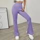 thumbnail image 5 of Pantalones Casuales, Cómodos Pantalones Casuales De Punto Suave Fibra De Poliéster De Color Puro Para Oficina Para Citas ANGGREK Púrpura S, 5 of 7