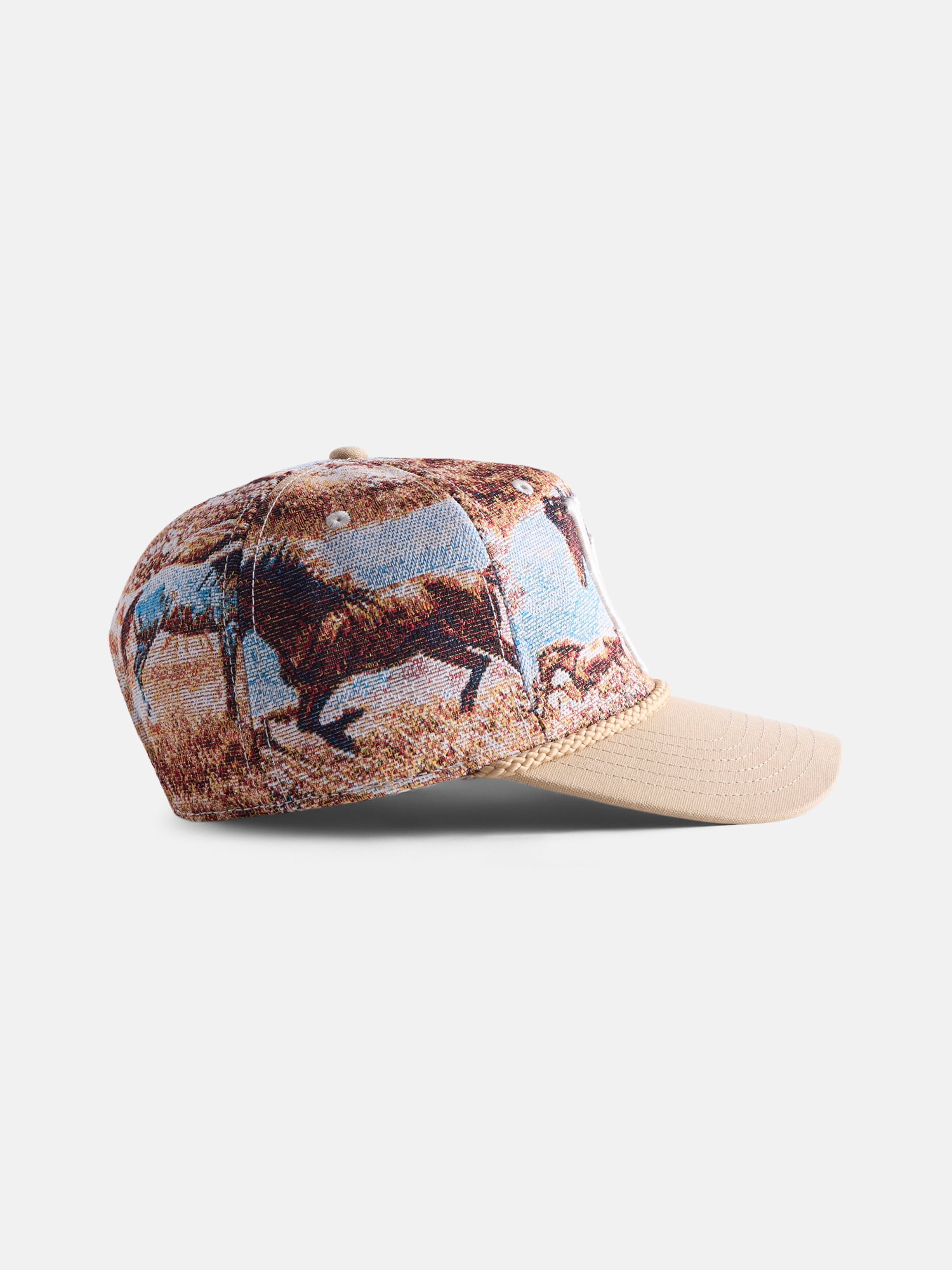 No Boundaries Jacquard Western Graphic LA Baseball Cap, Beige, Men's