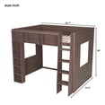 thumbnail image 2 of Harper & Bright Designs Queen Hight Loft Bed with Storage Shelves & Cabinet, Solid Wood Loft Bed Frame with Bookcase and Under-Bed Space for Dorm Apartment, Brown, 2 of 14