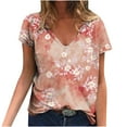 thumbnail image 1 of DEELLEEO Womens Summer Print Blouse Tees Short Sleeve T-Shirts Tops, 1 of 6