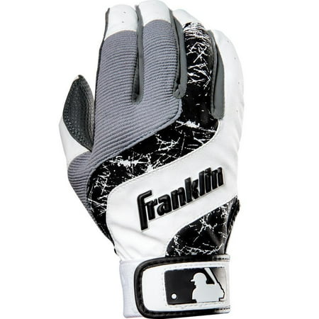 Franklin Sports MLB Youth Shok-Wave Batting Gloves - White Black - (Best Youth Baseball Batting Gloves)