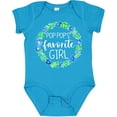 thumbnail image 3 of Inktastic Pop Pop's Favorite Girl Blue Flowers Wreath Girls Baby Bodysuit, 3 of 5